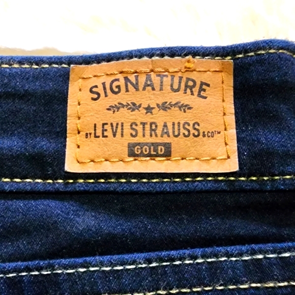 LEVI STRAUSS SIGNATURE GOLD Mid Rise Dark Wash Skinny Jeans SZ 16 - Picture 4 of 8